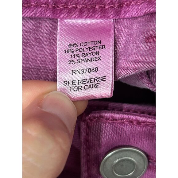 Cato Est 1946 Denim High Rise Ruffle Hem Capri Jeans Pink Sz 16 Barbie Core - Picture 6 of 10
